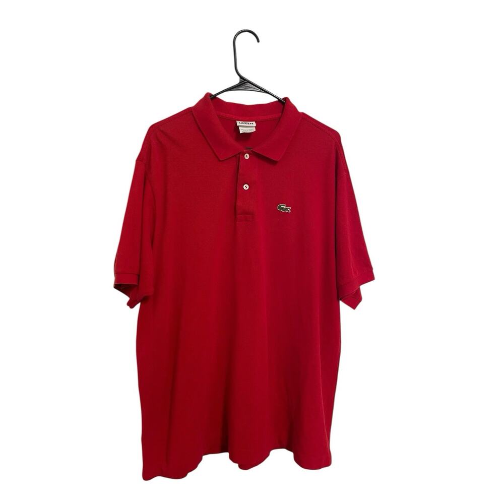 Lacoste Mens Red Short Sleeve Polo Shirt Classic Fit Crocodile Logo Size 8 3XL